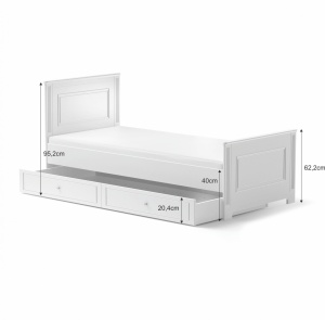 PAT PENTRU CAMERA COPII INES ALB 90 X 200 DESIGN CLASIC BA - Img 3
