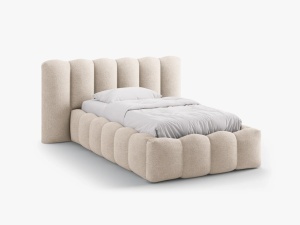 PAT SINGLE LUPINE, BEJ, CU TAPITERIE DIN TEXTIL BOUCLE BALOO, MICADONI