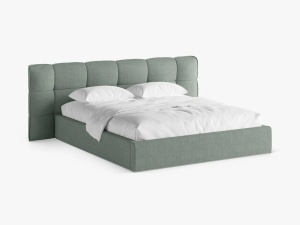 PAT TAPITAT ERIC, 180X200, VERDE MENTA, CU TAPITERIE DIN TEXTIL BOUCLE SICURO, MICADONI