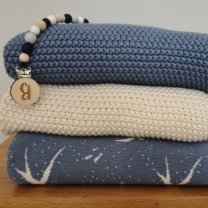 PATURICA DIN BUMBAC BLUEBERRY 80x100 IDEALA PENTRU BEBELUSI BA - Img 2
