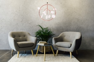 PENDUL GLAMOR APP568-1CP, 160x45 cm, ROZ AURIU, DIN METAL DE INALTA CALITATE, STIL MODERN, TU - Img 6