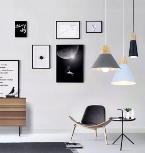 PENDUL SCANDI B BLACK, 14x27/100 cm, NEGRU SI MARO/NATURAL, DIN METAL SI LEMN, STIL MODERN, TU - Img 6