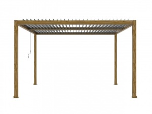 PERGOLA LUX PENTRU TERASA 3X4M, IN CULOAREA LEMNULUI CU LED