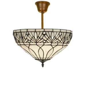 PLAFONIERA DEOSEBITA TIFFANY 30CM, COD 2019-30+PLAF, DIN METAL SI STICLA