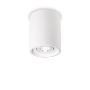 PLAFONIERA OAK PL1 ROUND, ALB, DIN METAL, STIL MODERN