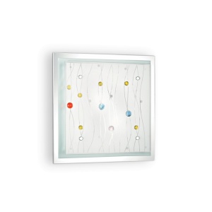 PLAFONIERA OCEAN PL2, MULTICOLOR, DIN STICLA, STIL MODERN