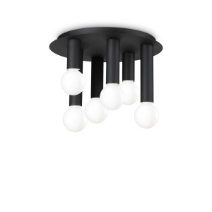 PLAFONIERA PETIT PL6, NEGRU, DIN METAL, STIL MODERN