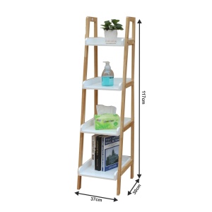 RAFT DE DEPOZITARE AKORD, ALB/NATURAL, DIN MDF SI LEMN, STIL MODERN, TK - Img 2