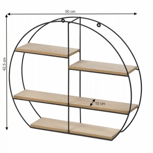 RAFT DESIO TIP 2, NATURAL/NEGRU, DIN LEMN SI METAL, STIL MODERN, TK - Img 4