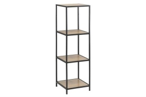 RAFT/ORGANIZATOR SEAFORD, 35X119 CM, NEGRU, DIN FURNIR SI METAL, STIL MODERN - Img 2