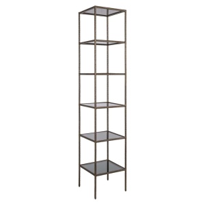 RAFT ORGANIZATOR SHERIDON 214338, CONFECTIONAT DIN METAL SI STICLA, CULOARE AURIE, STIL MODERN