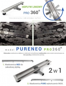 RIGOLA DUS, REA PURE NEO PRO, 100 CM, DESIGN MODERN, CALITATE SUPERIOARA, REA
