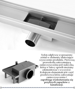 RIGOLA REA, SCURGERE DUS, WAVE 60CM, INOX, CALITATE SUPERIOARA, REA - Img 4