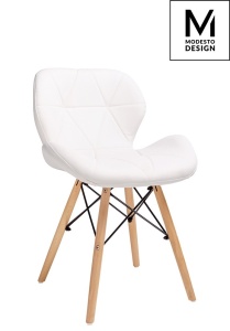 SCAUN ALB DIN PIELE ECOLOGICA KLIPP STIL MODERN B2