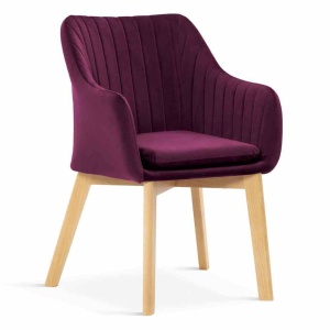 SCAUN CONFORTABIL HUAN II, BORDO/FAG, CONFECTIONAT DIN LEMN DE FAG SI TEXTIL