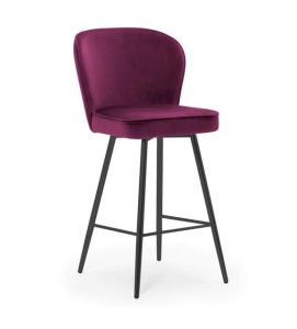 SCAUN DE BAR AINE 60, BORDO/NEGRU, STIL MODERN