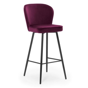 SCAUN DE BAR AINE 70, BORDO/NEGRU, STIL MODERN