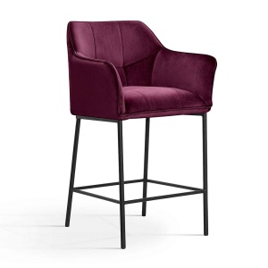 SCAUN DE BAR BOSTON 60, BORDO/NEGRU, STIL MODERN,