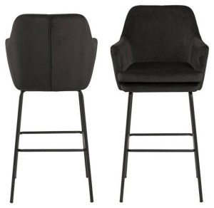 SCAUN DE BAR CHISA MARO/GRI, DIN METAL SI TEXTIL, STIL MODERN B2