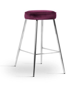 SCAUN DE BAR CIRCO 60, BORDO/CROM, STIL MODERN, CONFECTIONAT DIN METAL SI CATIFEA
