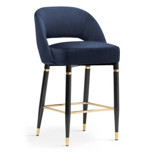 SCAUN DE BAR DIVA, ALBASTRU/NEGRU/AURIU, STIL MODERN ATR