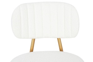 SCAUN DE BAR FABIOLA BOUCLE, ALB/AURIU, CU TAPITERIE DIN TEXTIL BOUCLE, STIL MODERN - Img 10