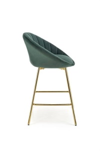 SCAUN DE BAR H112, VERDE/AURIU, TAPITERIE DIN CATIFEA SI PICIOARE DIN METAL, STIL MODERN - Img 3