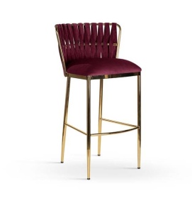 SCAUN DE BAR HORDIA 60, BORDO/AURIU, STIL MODERN