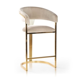 SCAUN DE BAR MARCILLE 60, BEJ/AURIU, STIL MODERN