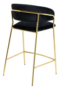 SCAUN DE BAR MARGO 65 NEGRU/AURIU, CU TAPITERIE DIN CATIFEA, B2 - Img 3
