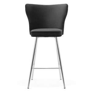 SCAUN DE BAR MODENA 70, NEGRU/CROM, STIL MODERN