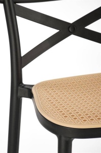 SCAUN DE BAR OUTDOOR, H-111, DE CULOARE NEAGRA, DIN POLIPROPILENA - Img 4