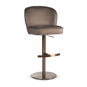 SCAUN DE BAR PIVOTANT, AINE SUPREME TWIST 60 CM, BEJ/AURIU, TAPITERIE DIN TEXTIL, SPUMA, ARCURI SI METAL, STIL MODERN