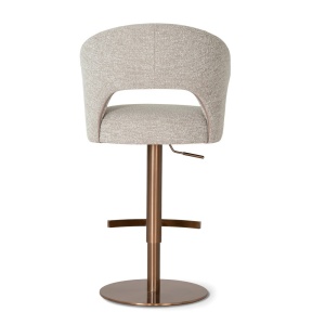 SCAUN DE BAR PIVOTANT, INES SUPREME PUMP, MARO AURIU/CREM, TAPITERIE DIN TEXTIL, SPUMA, ARCURI SI METAL, STIL MODERN - Img 4