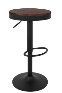 SCAUN DE BAR, REGLABIL, VOLT, CONFECTIONAT DIN METAL SI LEMN DE ULM, STIL INDUSTRIAL