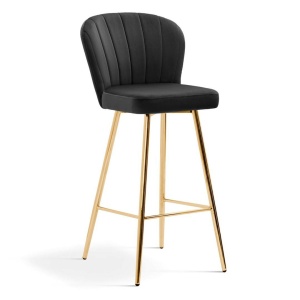 SCAUN DE BAR SHELLY 70, NEGRU/AURIU, STIL MODERN