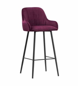 SCAUN DE BAR TULIP 70, BORDO/NEGRU, STIL MODERN