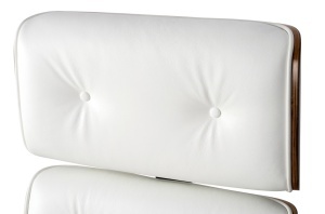 SCAUN DE BIROU DE LUX, ARTIM LOUNGE BUSINESS, REALIZAT PIELE NATURALA ITALIANA SI LEMN, CULOARE ALB/NUC, STIL EAMES - Img 11