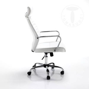 SCAUN DE BIROU, EVOLUTION ALB/NEGRU, STIL MODERN, METAL SI PIELE ECO, COD 2650 - Img 2