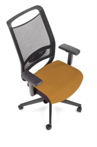 SCAUN DE BIROU EXTENSIBIL GULIETTA, MUSTAR/NEGRU, DIN METAL SI TEXTIL, STIL MODERN, HALMAR - Img 3