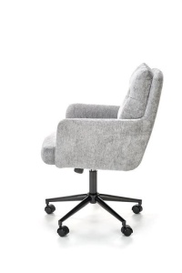 SCAUN DE BIROU FLORES, GRI/NEGRU, TAPITERIE DIN STOFA SI PICIOARE DIN METAL, STIL MODERN - Img 3