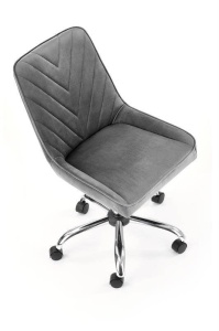 SCAUN DE BIROU RICO, GRI/CROM, TAPITERIE DIN CATIFEA SI PICIOARE DIN METAL, STIL MODERN - Img 8