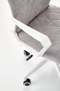 SCAUN DE BIROU SPIN 2, GRI/ALB, TAPITERIE DIN STOFA SI PICIOARE DIN METAL, STIL MODERN - Img 5