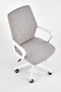 SCAUN DE BIROU SPIN 2, GRI/ALB, TAPITERIE DIN STOFA SI PICIOARE DIN METAL, STIL MODERN - Img 7