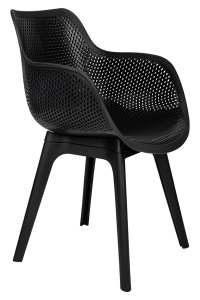 SCAUN DE EXTERIOR LANDI NEGRU, CONFECTIONAT DIN POLIPROPILENA, STIL MODERN