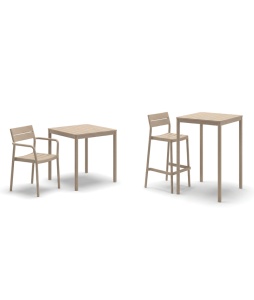 SCAUN DE TERASA DE BAR CAPRI 33, REALIZAT DIN PLASTIC, CULOARE BEJ, PENTRU UZ COMERCIAL, ARTIM GROUP SELECTION - Img 5