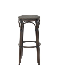 SCAUN DE TERASA DE BAR FRANCESCO TX, REALIZAT DIN ALUMINIU SI TEHNORATAN, CULOARE ANTRACIT INCHIS, PENTRU UZ COMERCIAL, ARTIM GROUP SELECTION