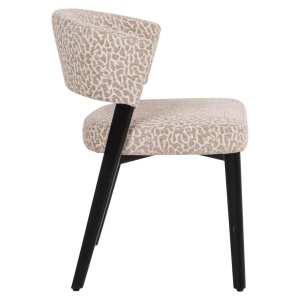 SCAUN DINIG ZENO BEIGE LEOPARD, 214148, CONFECTIONAT DIN POLIESTER, METAL SI SPUMA, BEJ/NEGRU, STIL MODERN - Img 3