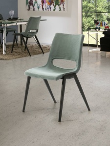 SCAUN DINING ALOHA 851973, NEGRU/ALBASTRU ACVAMARIN, STIL MODERN, SCHULLER - Img 1