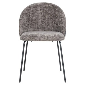 SCAUN DINING ALYSSA, GRI/NEGRU, TAPITERIE DIN STOFA SI PICIOARE DIN METAL, STIL MODERN B2 - Img 6